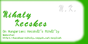 mihaly kecskes business card